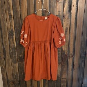 Wonder Nation. Girls Babydoll Dress. Rust Colored.